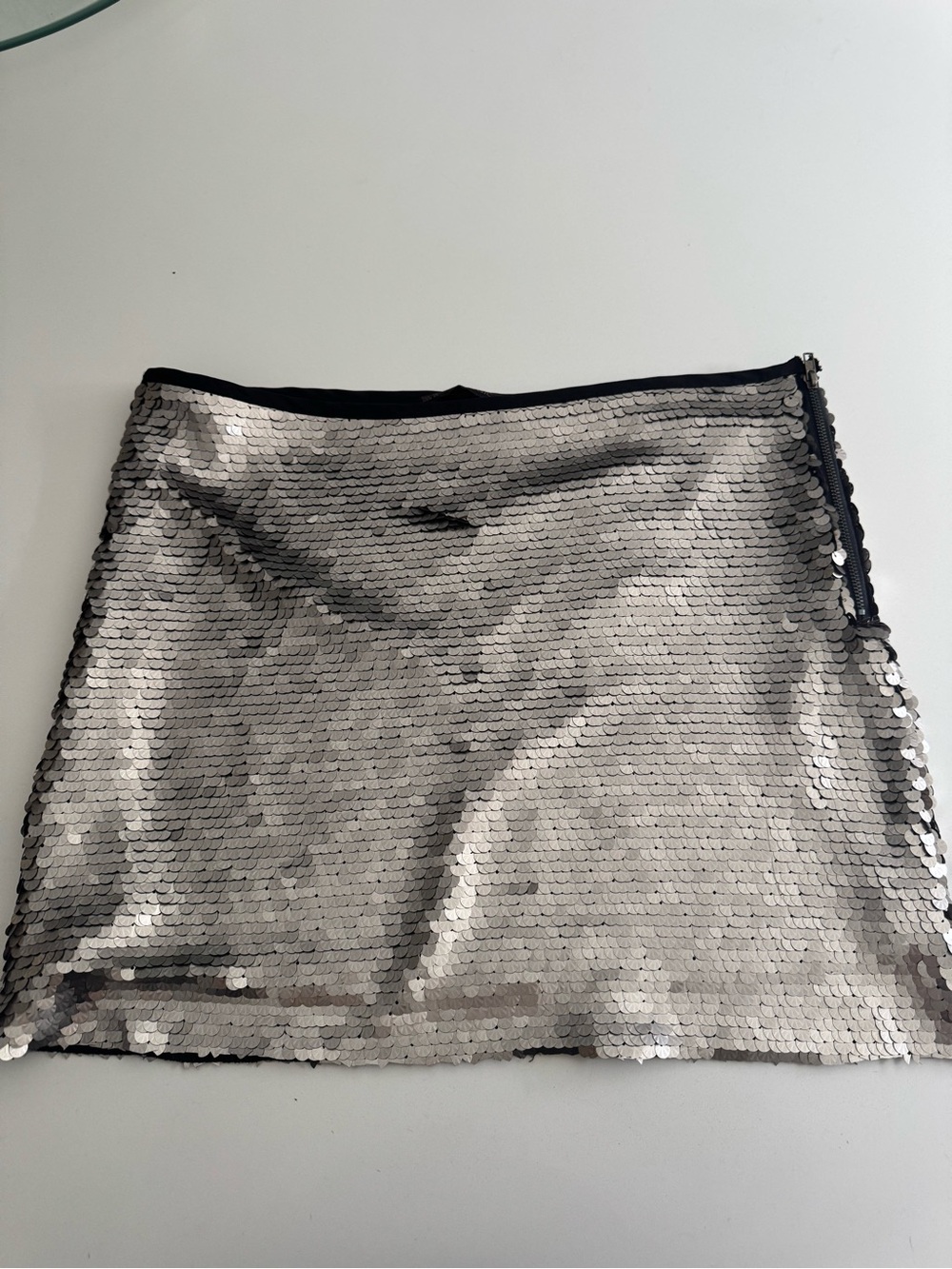 Zara Silver Sequin Mini Skirt